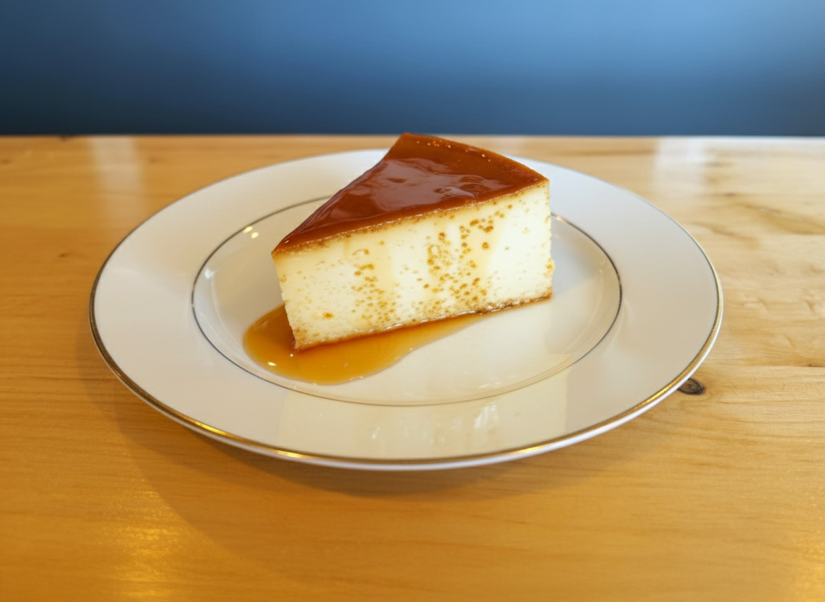Slice of caramel quesillo fla